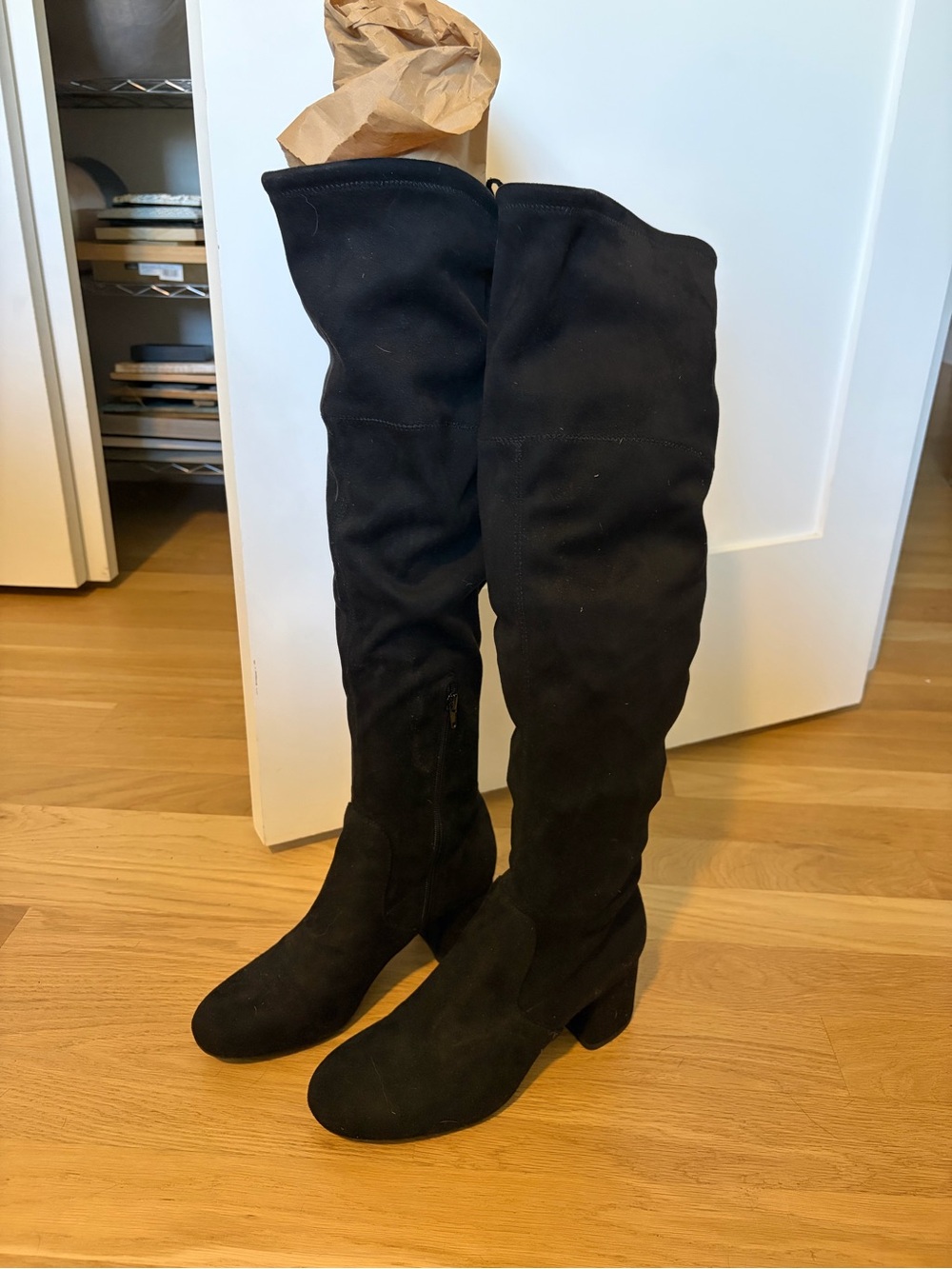 Kelly & Kate Black Over-the-Knee Suede Boots